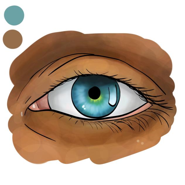 random color challenge eye drawing
