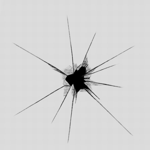 Cracked glass