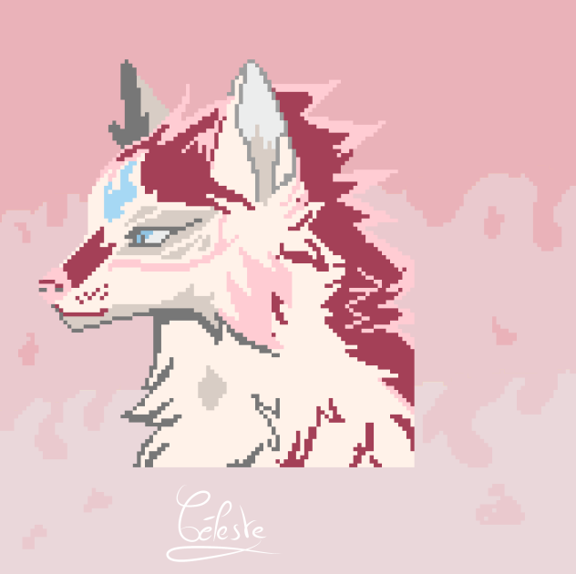 fanart louve japonaise pixelart