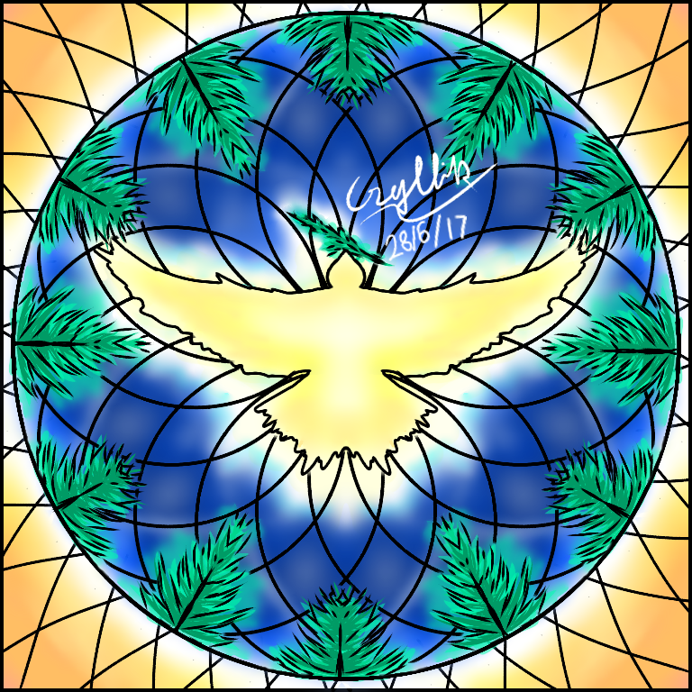 Dove stain glass window - ibisPaint