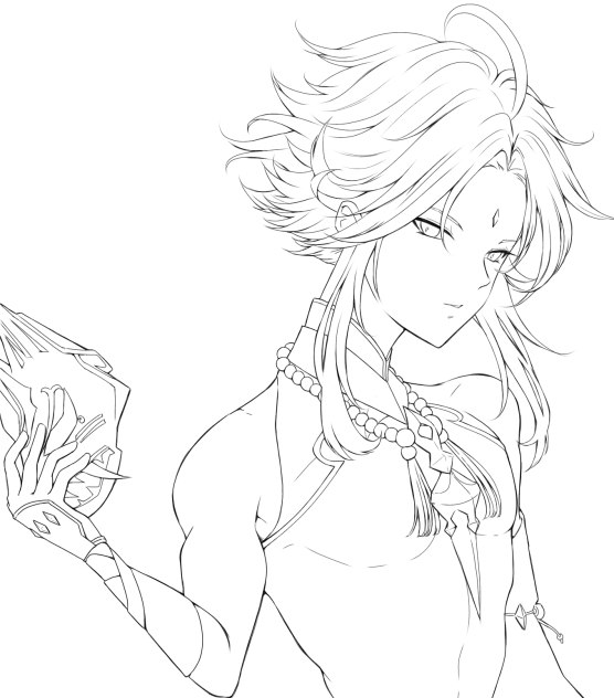 【線画】魈(原神)