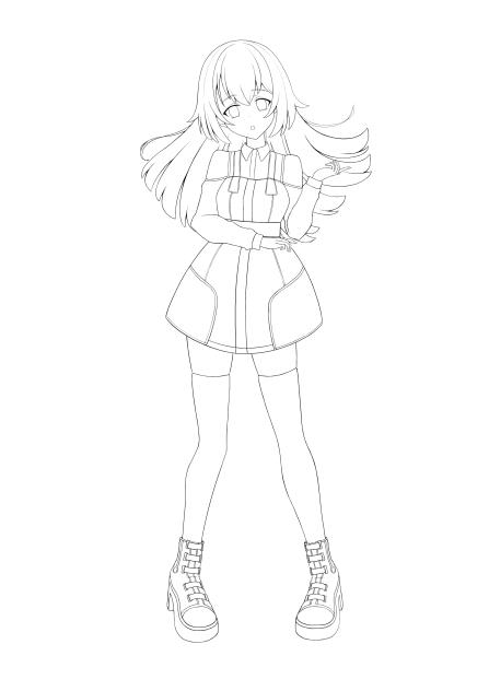 ❤️Hallo Girl🎵LineArt