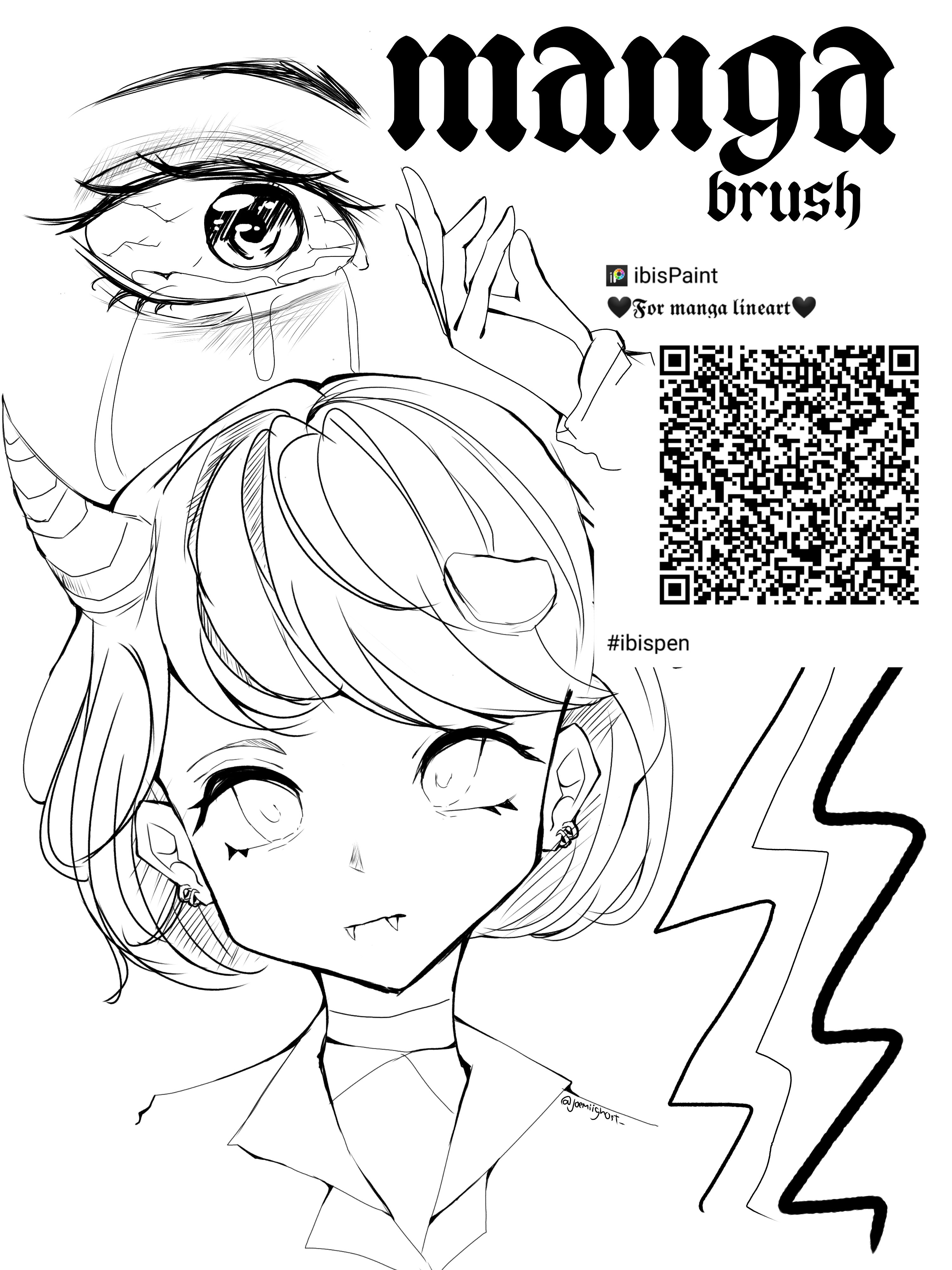 ぴぴページ♡⃜ ibis paint brush 🖌️🖤🖤🖤 - ibisPaint