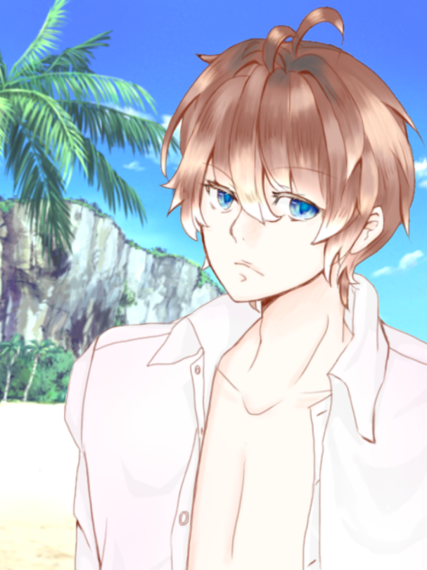 【線画】イケメン男子 (乙ゲ風)塗ったb