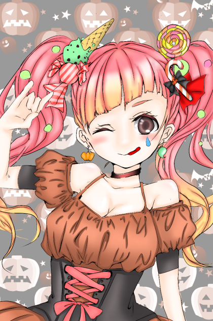 ハロウィン 線画お借りしました