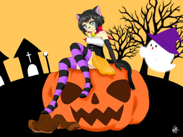 ハロウィン　猫娘