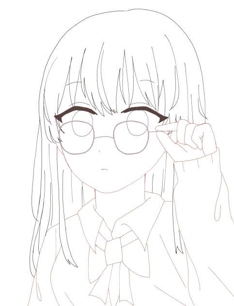 ♡めがね日和 ♡線画ぁ