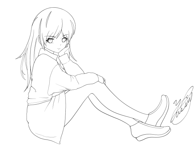 Girl's Remaining Scent（線画）