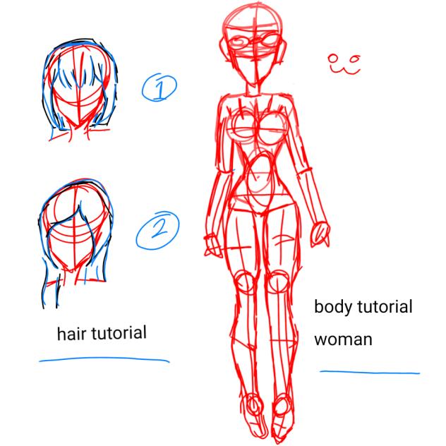 tutorial on drawing hair and body