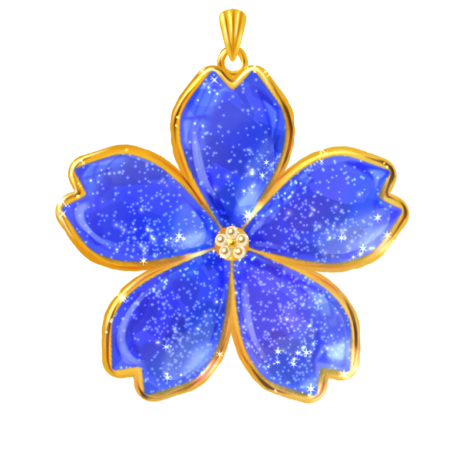 青い桜のペンダント