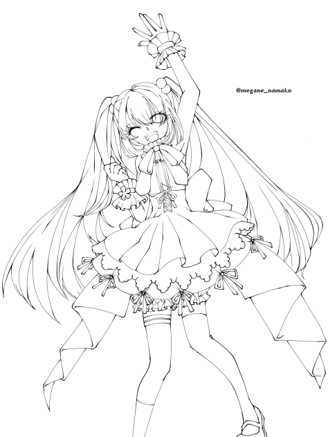 アイドルちゃん＠線画