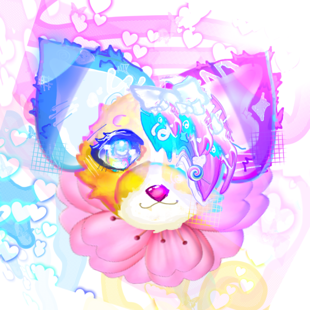 rainbow emoji cat hyper-pop anime oc