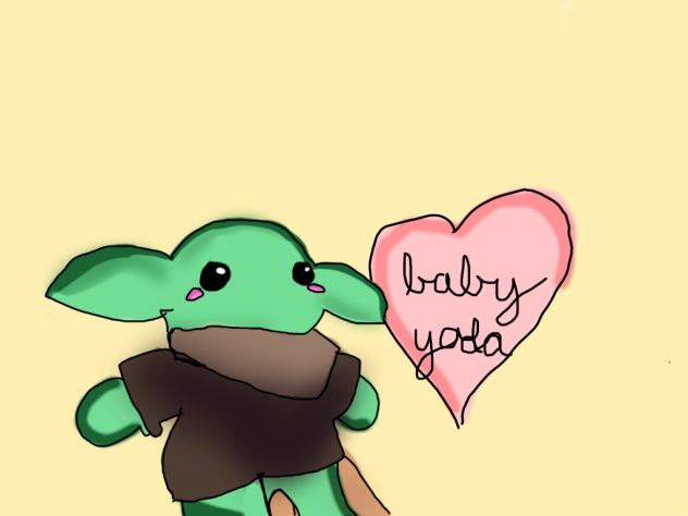 My cousin’s baby yoda plushie