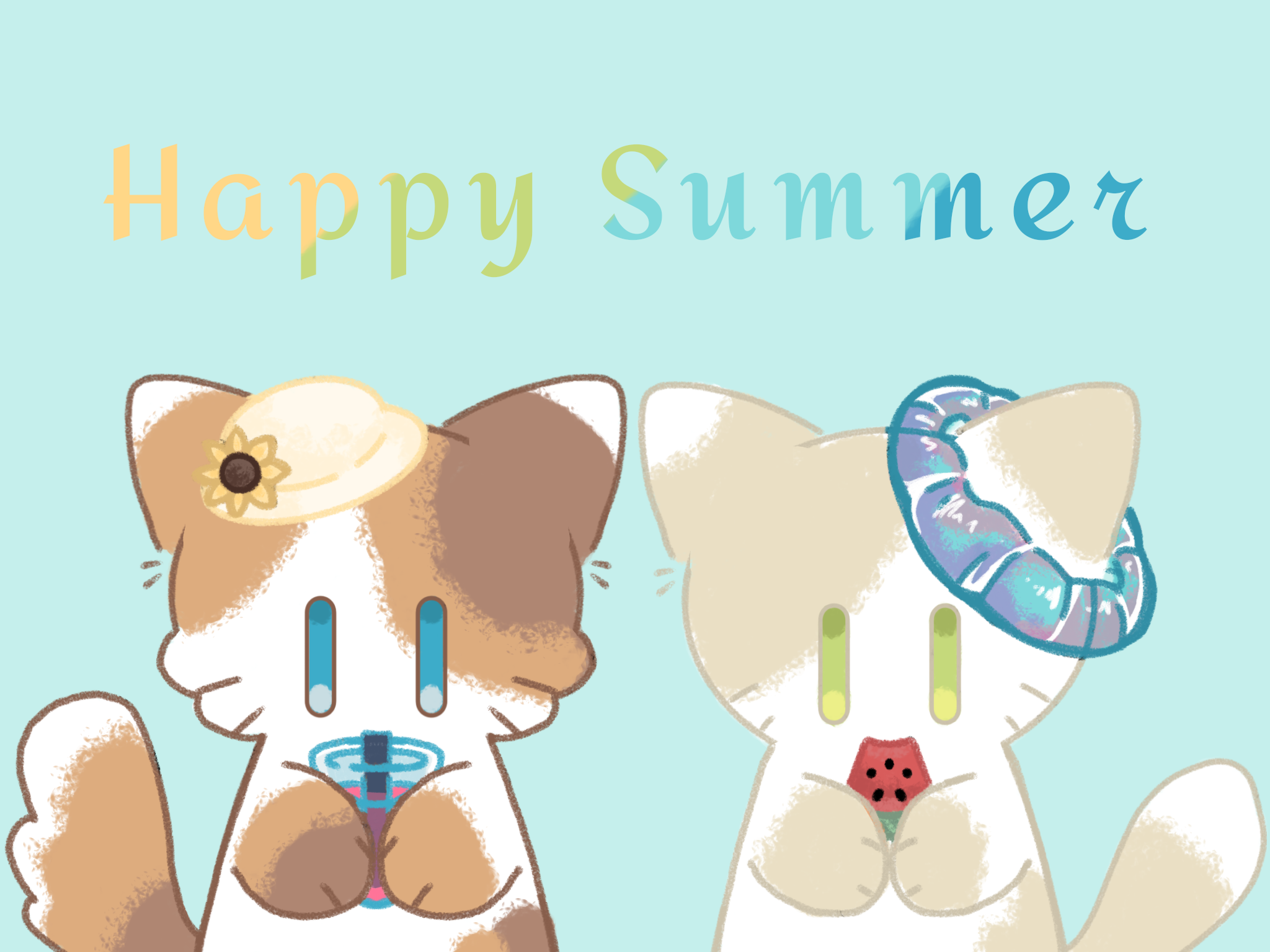 Happy Summer 🧋🍉 - ibisPaint