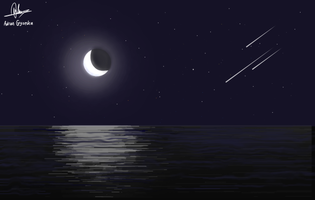 Night View In The Sea