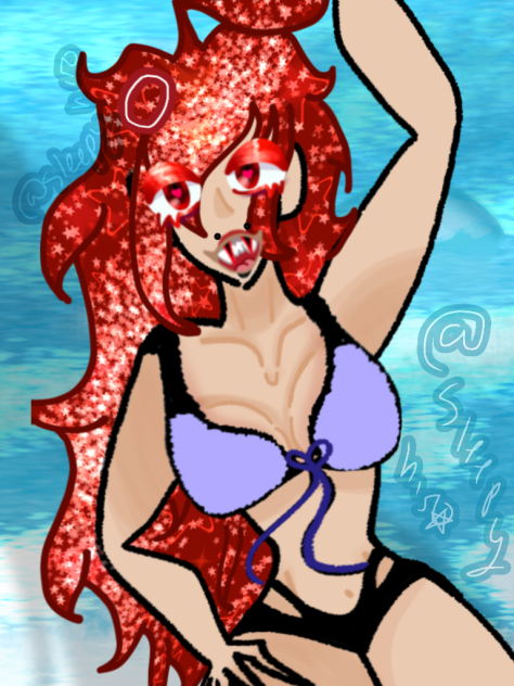 🌈🩵Redraw of me at the beach 🎨🏖️