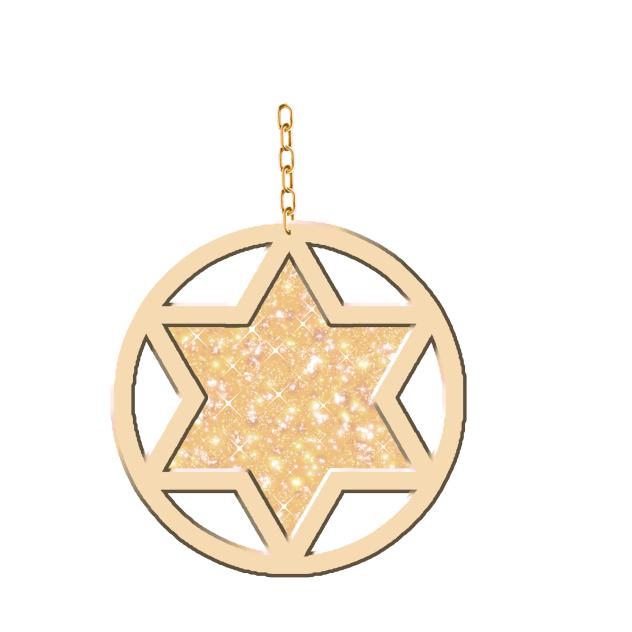 Y2K Accessory bead Hexagram 3 Gold