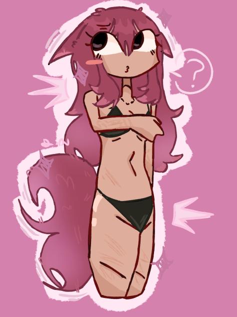 It's a bikini, right..🩷🖤