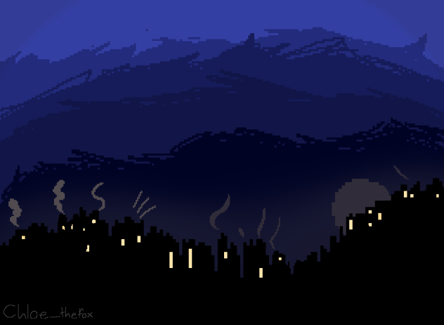 Pixel art midnight sky - ibisPaint