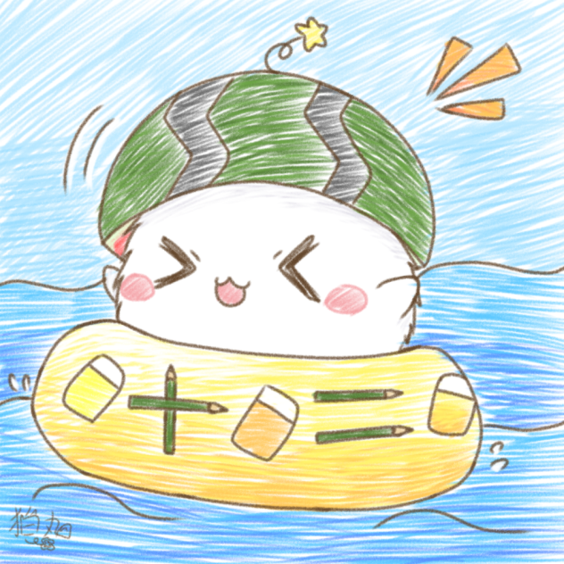 【ラクガキ】海でプカプカ