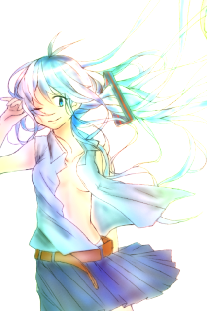 輝くミク✩線画はお借りしたものです！