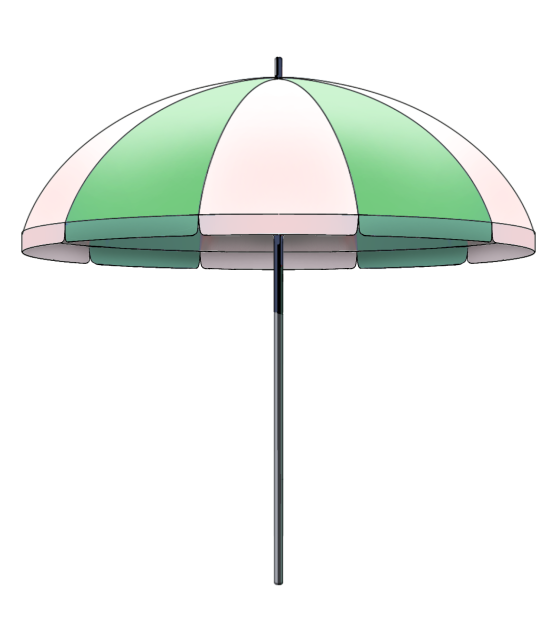 Green beach parasol