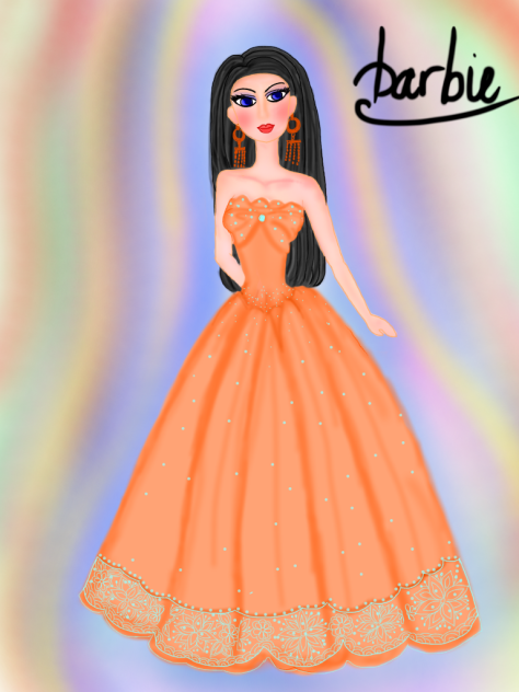 How to draw barbie doll