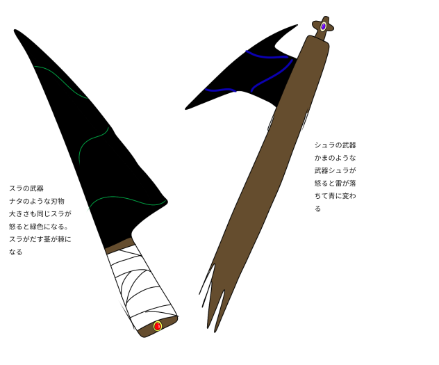 シュラとスラの武器