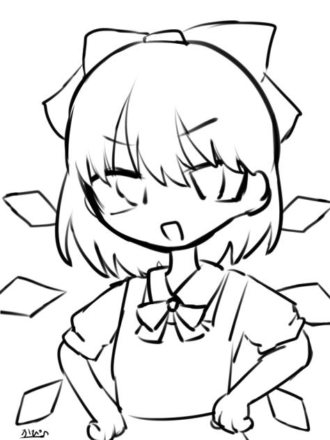 ちるの(線画)