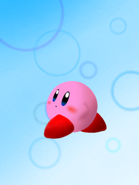 ポツンとカービィ…