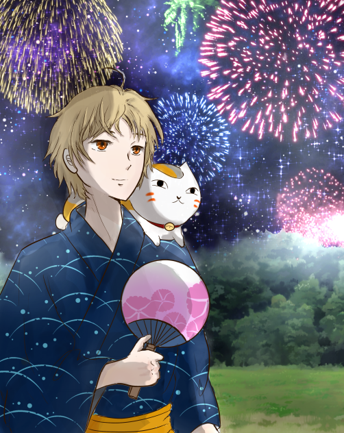 浴衣男子その4  夏目友人帳　夏目とにゃんこ先生