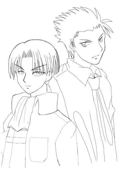 【線画】人類最強コンビ【烏間&リヴァイ】