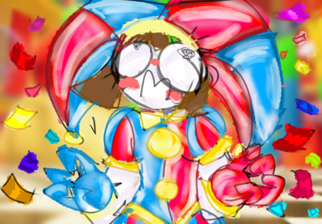 The conffetti’ll explain her emotion