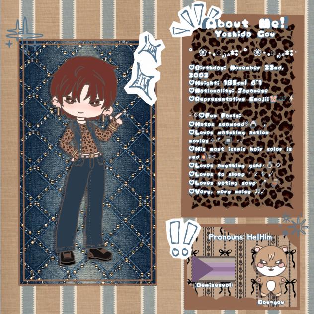 About Me — Gou Info Sheet~𐙚⋆°🦢｡⋆♡