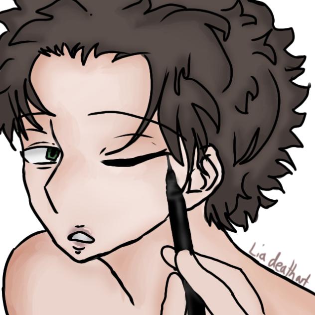 max doing his eyeliner 👁️