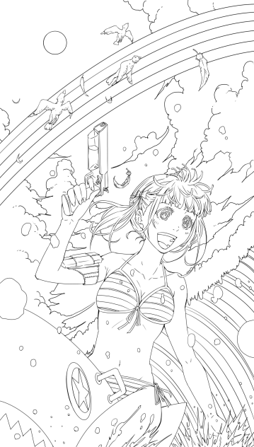 ☆太陽の下でキミに撃ち抜かれたい☆(線画)