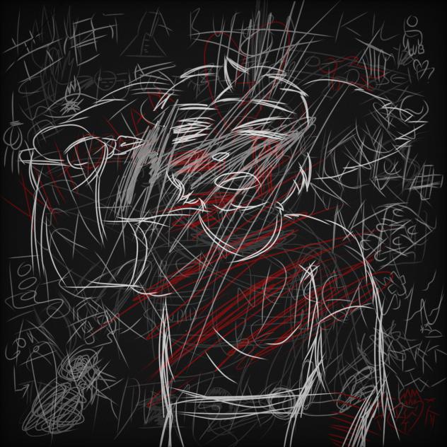 Messy White Doodle