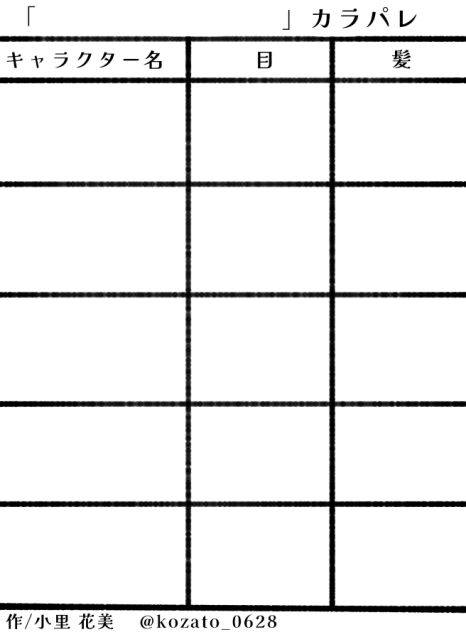 オリキャラカラパレ紹介テンプレ!!