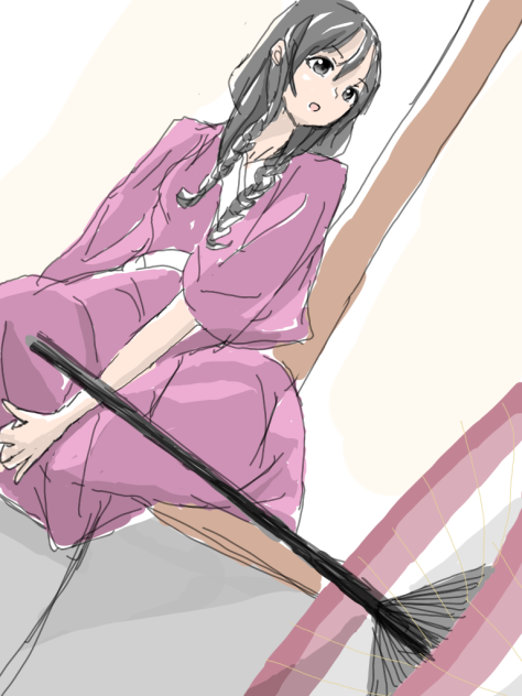 和傘と武士