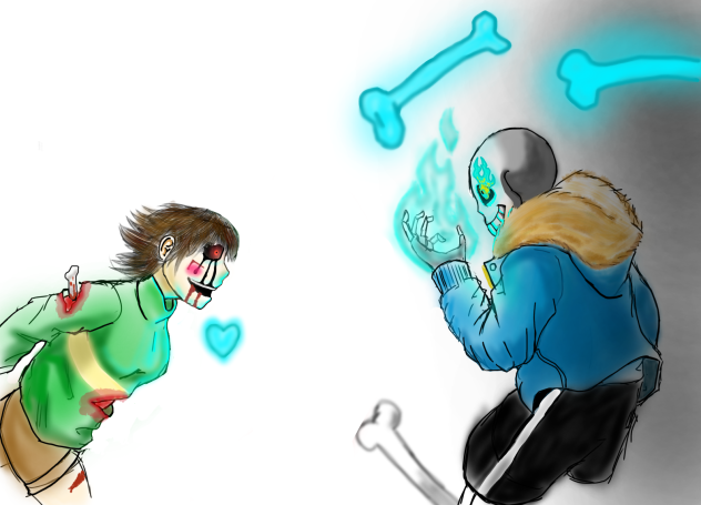 Sans vs chara(better art piece soon!) - ibisPaint