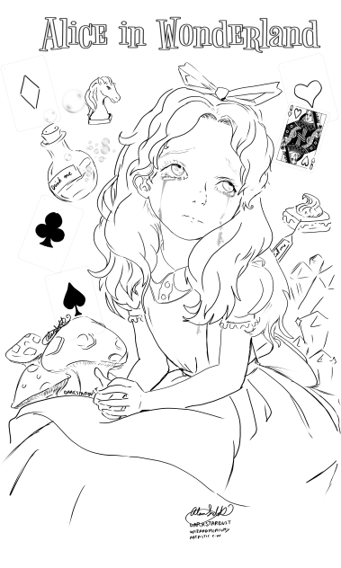 Alice in Wonderland for Coloring V 2