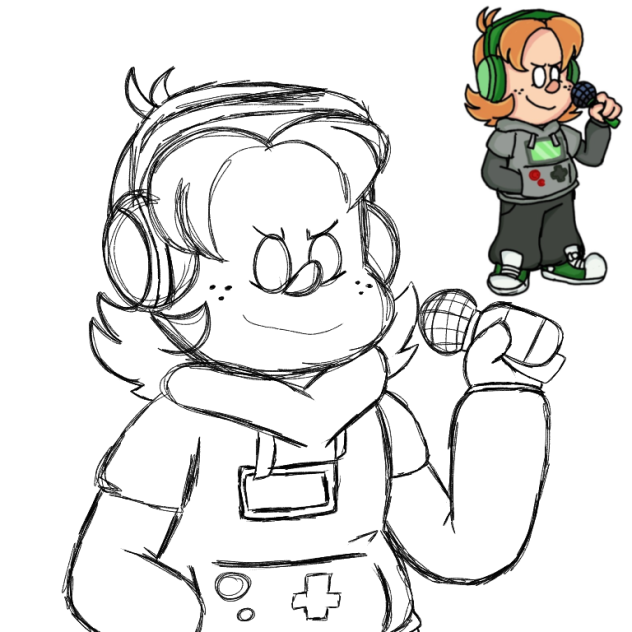 Zappy - FNF oc fanart sketch