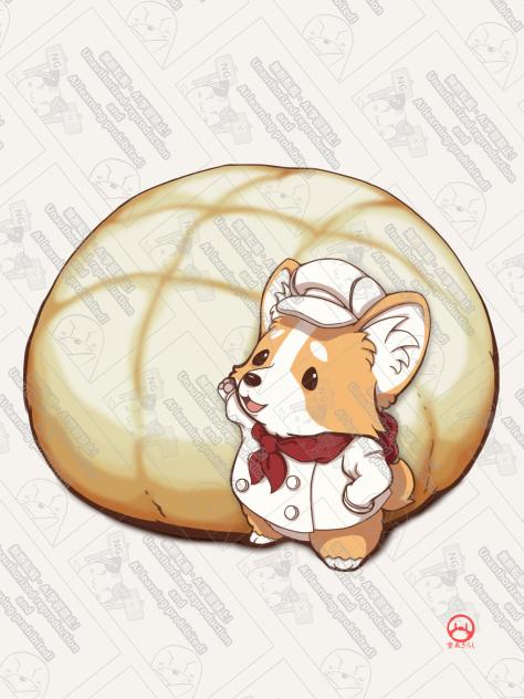 メロンパンとコーギーちゃん