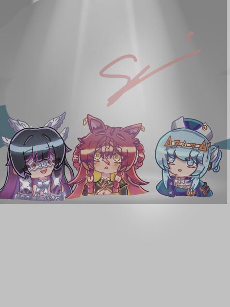 Ineffa, Columbina y un oc de GI (Kibou)