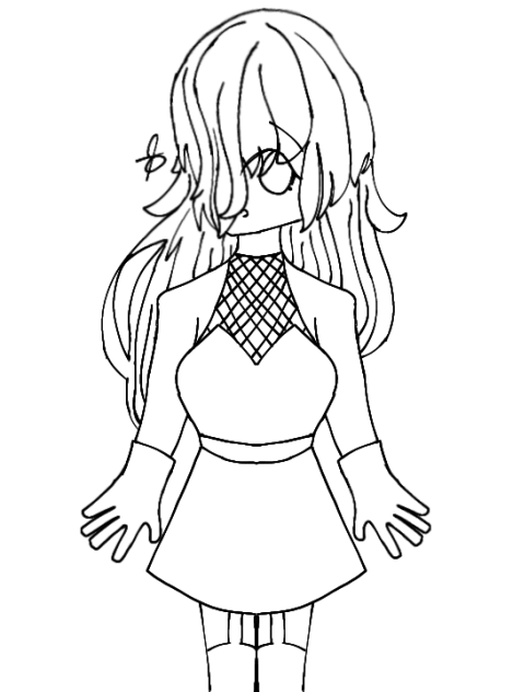 A Beautiful random girl I drew Lineart