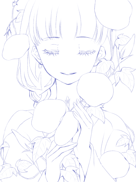 ぬりえ(あさがお)