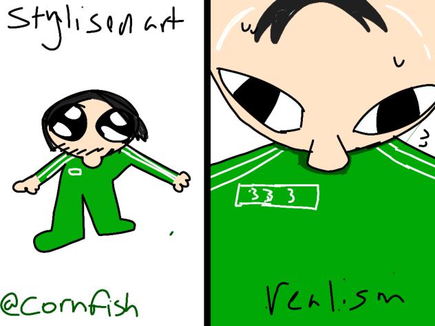 stylised art vs realism be like
