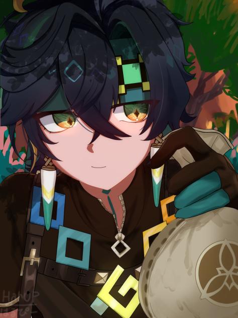 モラ袋を見つめるキィニチ