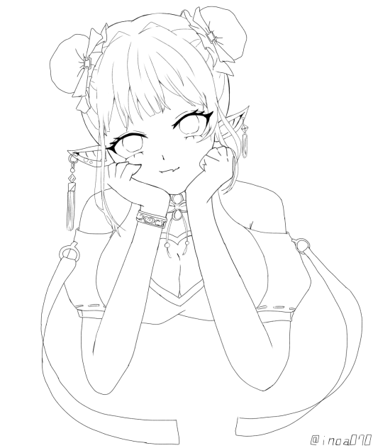 手描き自作イラスト/オリジナル/チャイナ姉妹 手描き自作イラスト/オリジナル/チャイナ姉妹4枚セット