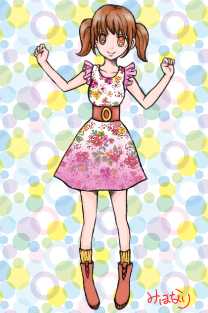 花柄ワンピース